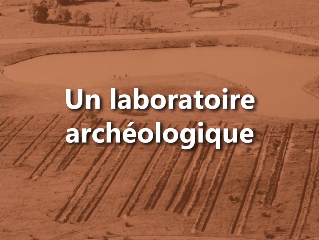 Photos de tranchées archéologiques avec un texte écrit dessus